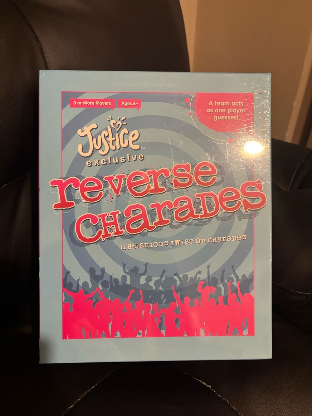 Justice Reverse Charades Game - Light Blue & Pink